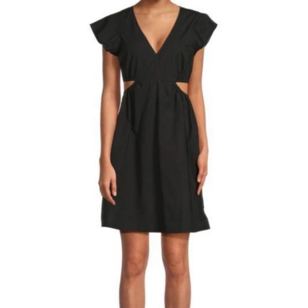 Rails Nyla Black Cut-out Cotton Mini Dress Size S